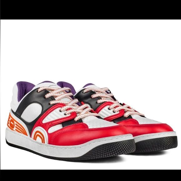 Gucci Basket Low Multicolor Demetra Men's Sneakers US 10.5 Made in Italy NWT - Picture 5 of 14